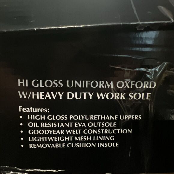 Rothco Mens Black Shoes Hi Gloss Uniform Oxford With Heavy Work Sole Size 8W - Picture 9 of 11